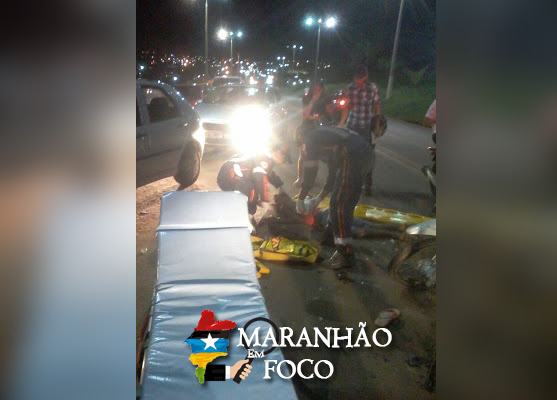 Acidente na BR-222 em Açailândia, deixa motociclista ferido